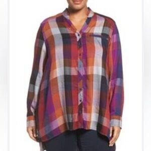 Melissa McCarthy + Seven7 Plaid Flannel Shirt